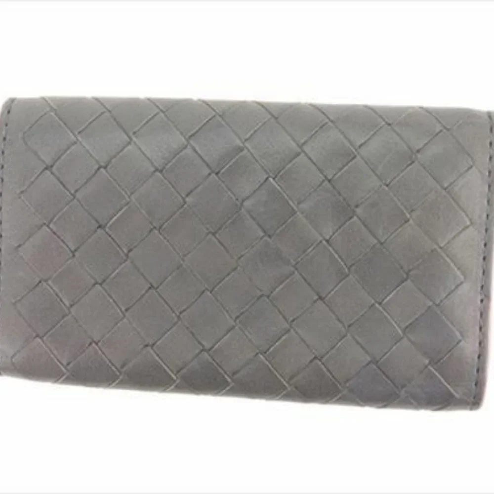 AUTH Bottega Veneta Keycase Keyholder Intrecciato Grey Woman